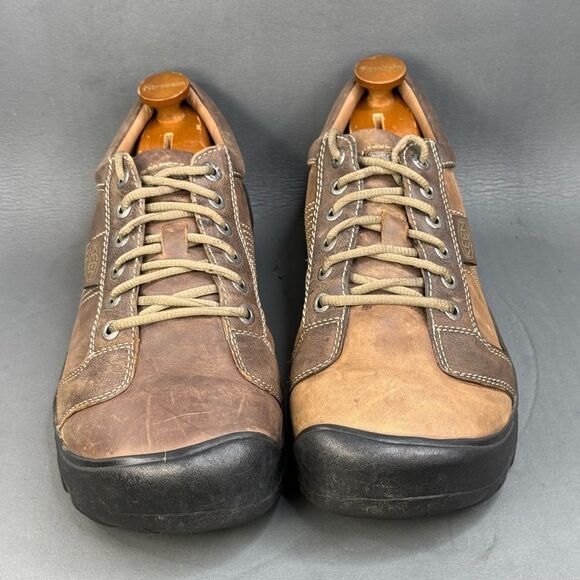 Keen Men's Austin leather shoes chocolate brown size 12 - Picture 2 of 8